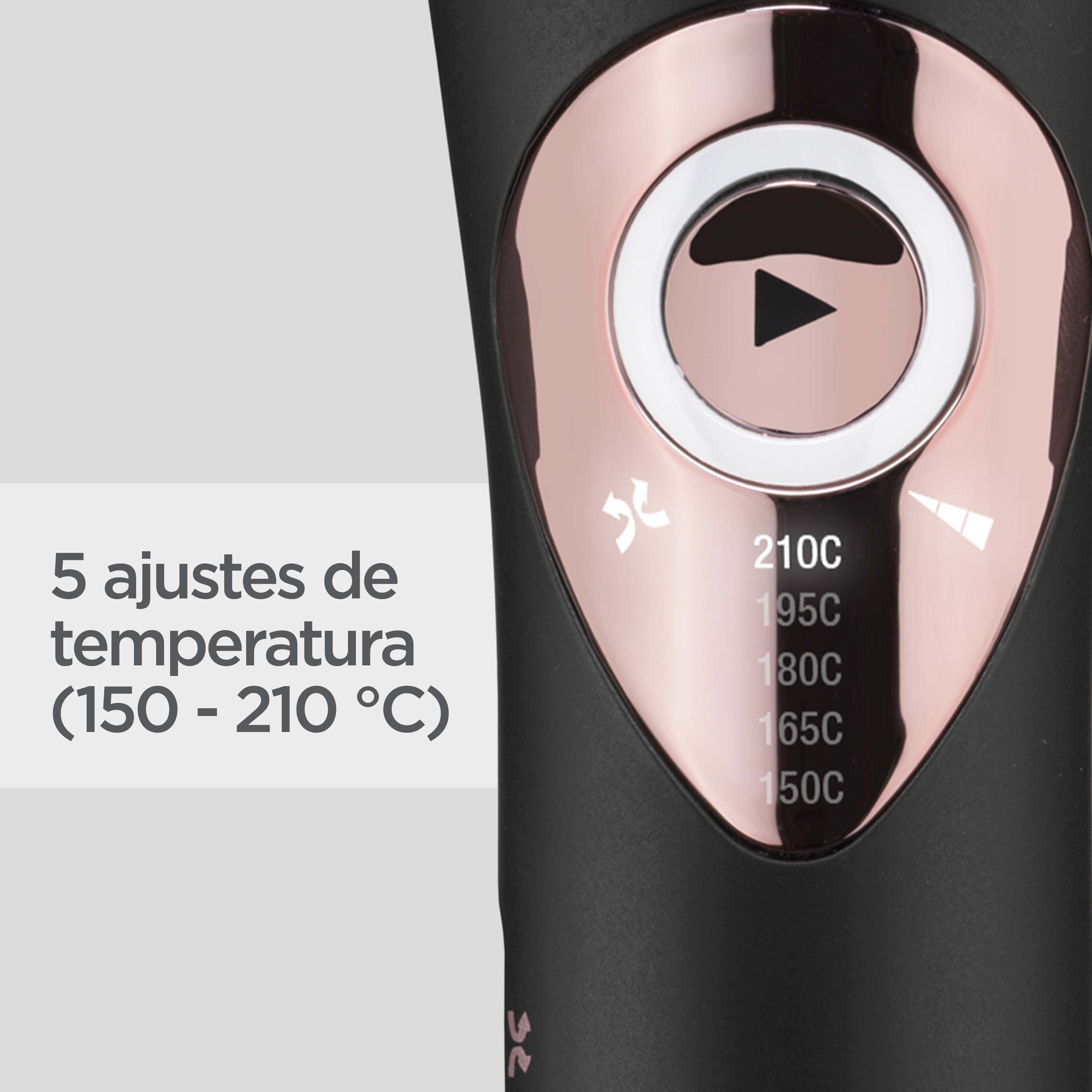 5 ajustes de temperatura (150 - 210 &deg;C)